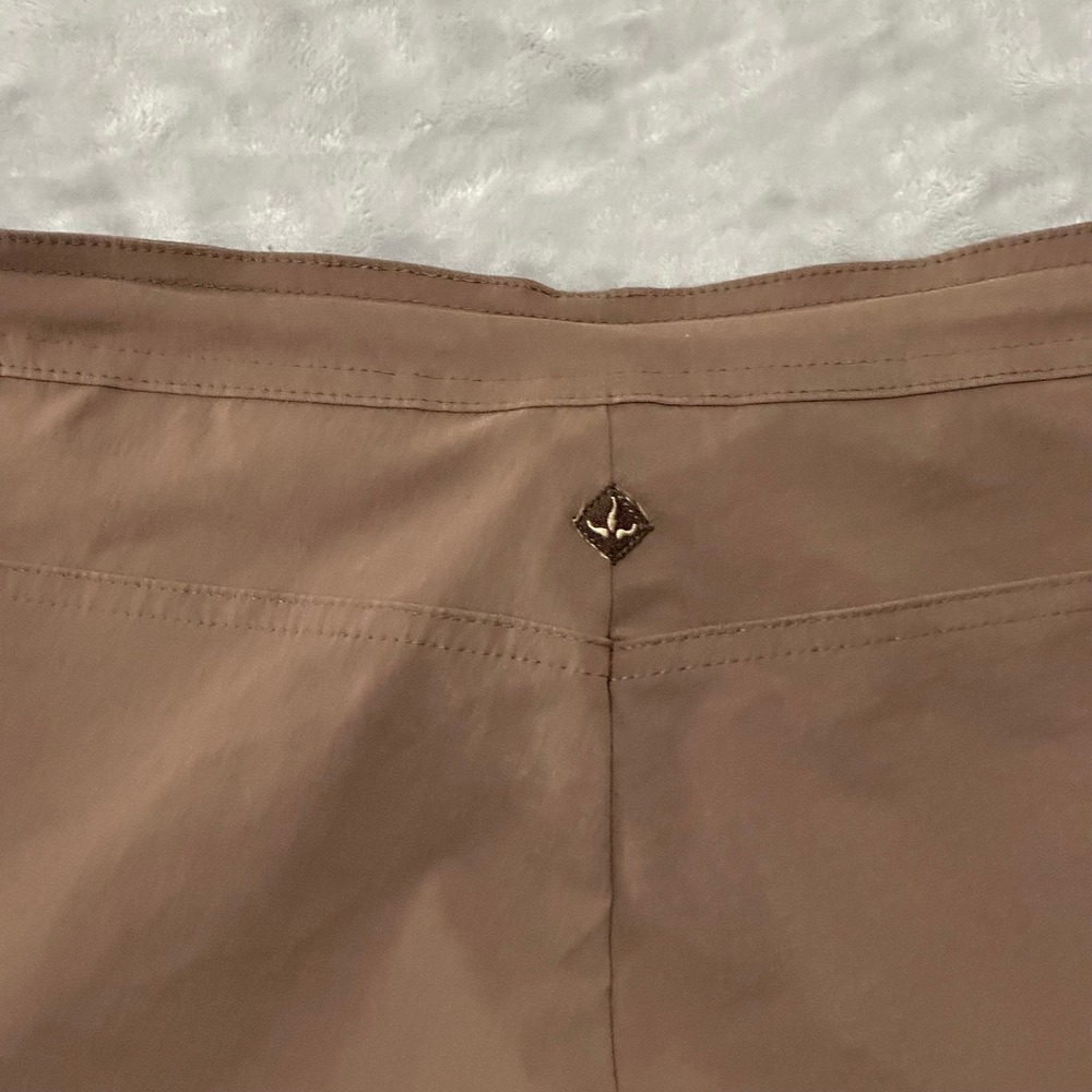 Prana Women's Size M Tan Capri Hiking Outdoor Athletic Shorts Drawstring Pockets - Picture 7 of 8